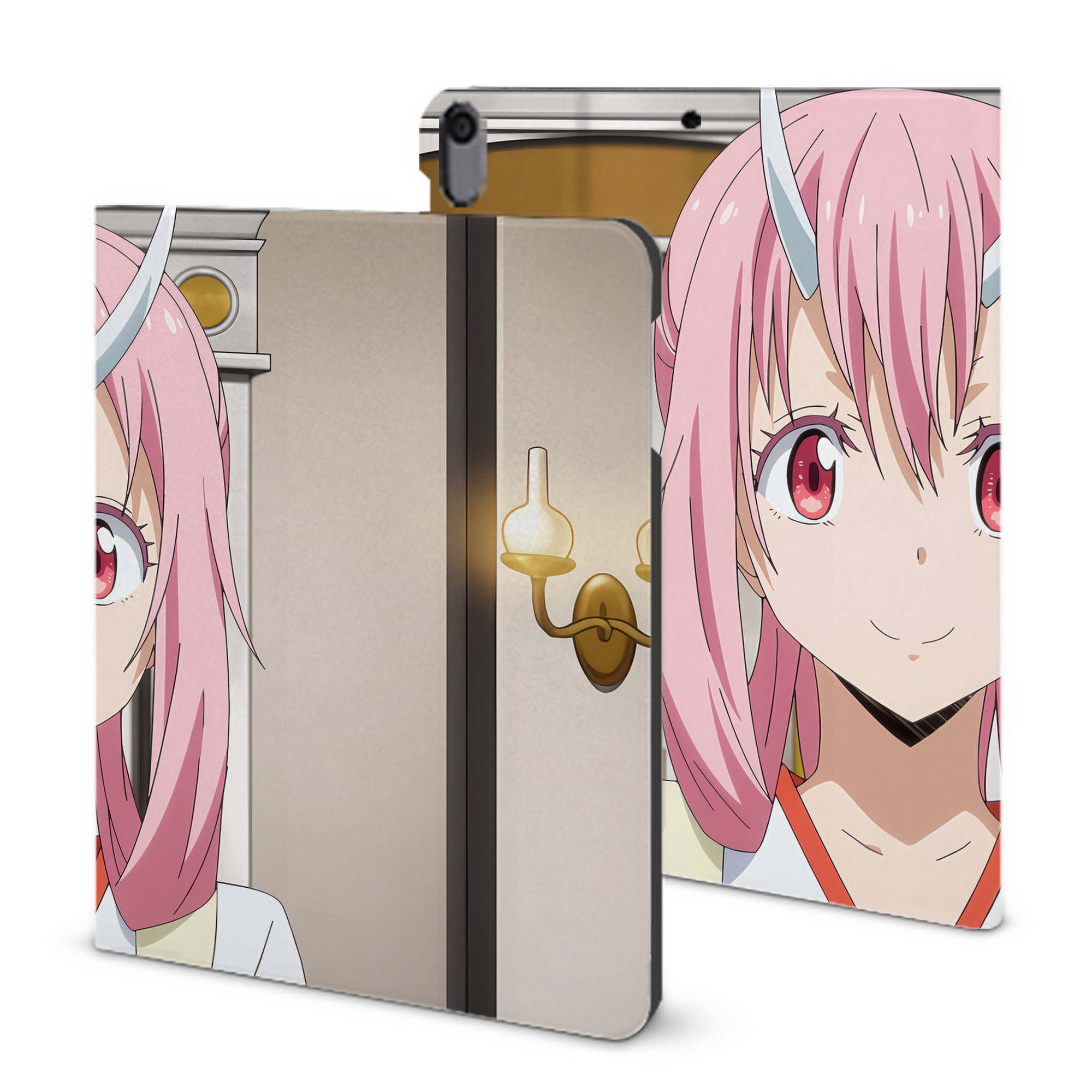 （画像用） 転スラ Regarding Reincarnated to Slime IPad ケース ブック型 PUレザー TPU 耐衝撃 軽量 薄型 ペン収納なし 全面保護 IPad 各モデル対応